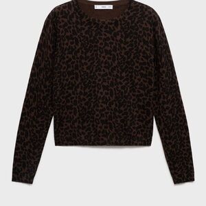 Mango Chocolate Leopard Print Long Sleeve Top